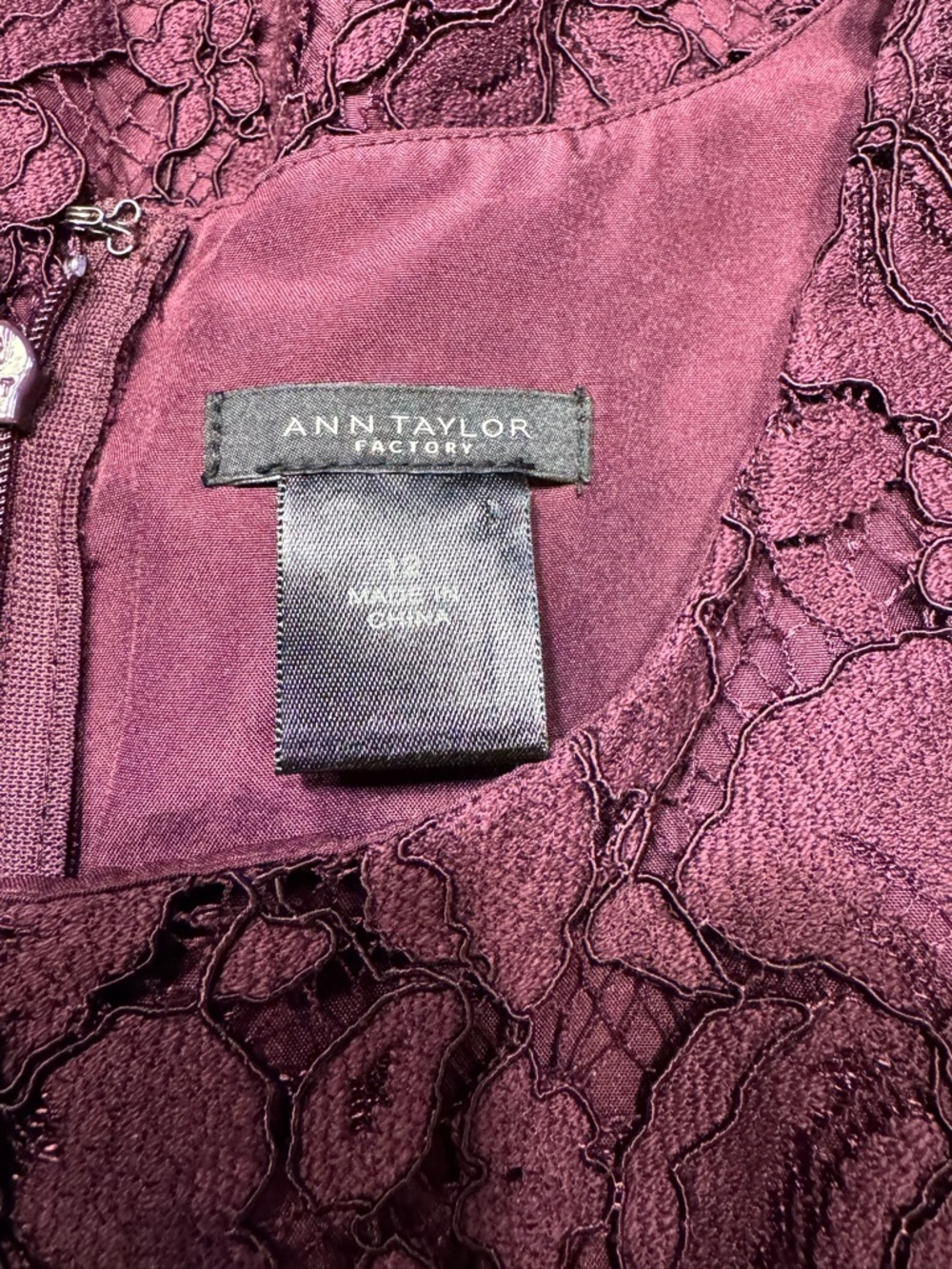 Ann Taylor Plum Floral Lace Midi Dress - Picture 4 of 5